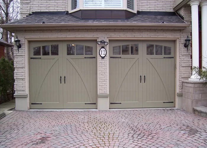 Custom Wood Door, Carriage house style, with decorative hardware