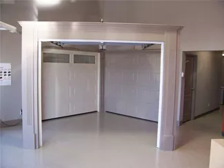 Garage door opened in the showroom